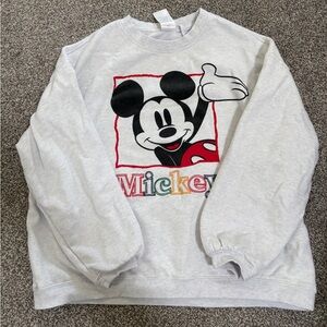 Disney Mickey Mouse Light Gray Crewneck Sweater